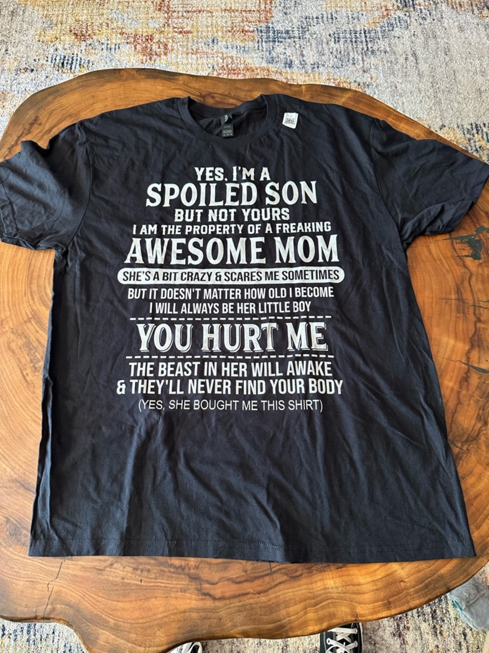 Gildan Black Graphic Tee with White Print